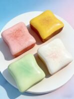 POKOJA LAND Toast Bread Pinch Toy, Super Soft Butter Toast Soothing Decompression Squeeze Toy, Available In Pink Yellow White And Green, Decompression Pinch Toy-Perfect Choice For Birthday And Holiday Gifts, Daily Gift Surprise, Desktop Creative Decoratio - Image 2