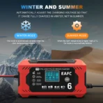 Car Battery Charger 6A 12V Car and Motorcycle Battery Charging Device Lead-acid Battery Smart Repair LCD Display - Image 4