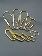 Extra large and small Solid brass wire wrap run course oval Screw Lock Carabiner Key ring Keychain DIY EDC housewarm gift - Image 2