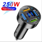 250W PD Car Charger QC3.0 Fast Charge two to Six Port Car Cigarette Lighter Plug Car Charger Flash Charge with Digital Display - Image 11