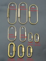 Extra large and small Solid brass wire wrap run course oval Screw Lock Carabiner Key ring Keychain DIY EDC housewarm gift - Image 4