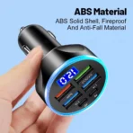 250W PD Car Charger QC3.0 Fast Charge two to Six Port Car Cigarette Lighter Plug Car Charger Flash Charge with Digital Display - Image 4