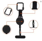 Retractable Anti-Theft Phone Holder Smartphone Safety Lanyard Stra with Carabiner Anti-Drop Harness for Hiking Cycling Climbing - Image 5
