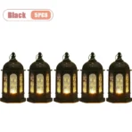 1-10PCS 2026 Ramadan Vintage Castle Candle Holder Middle Eastern Lantern Creative Handheld Lantern Electronic Candle Decoration - Image 13