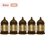 1-10PCS 2026 Ramadan Vintage Castle Candle Holder Middle Eastern Lantern Creative Handheld Lantern Electronic Candle Decoration - Image 10
