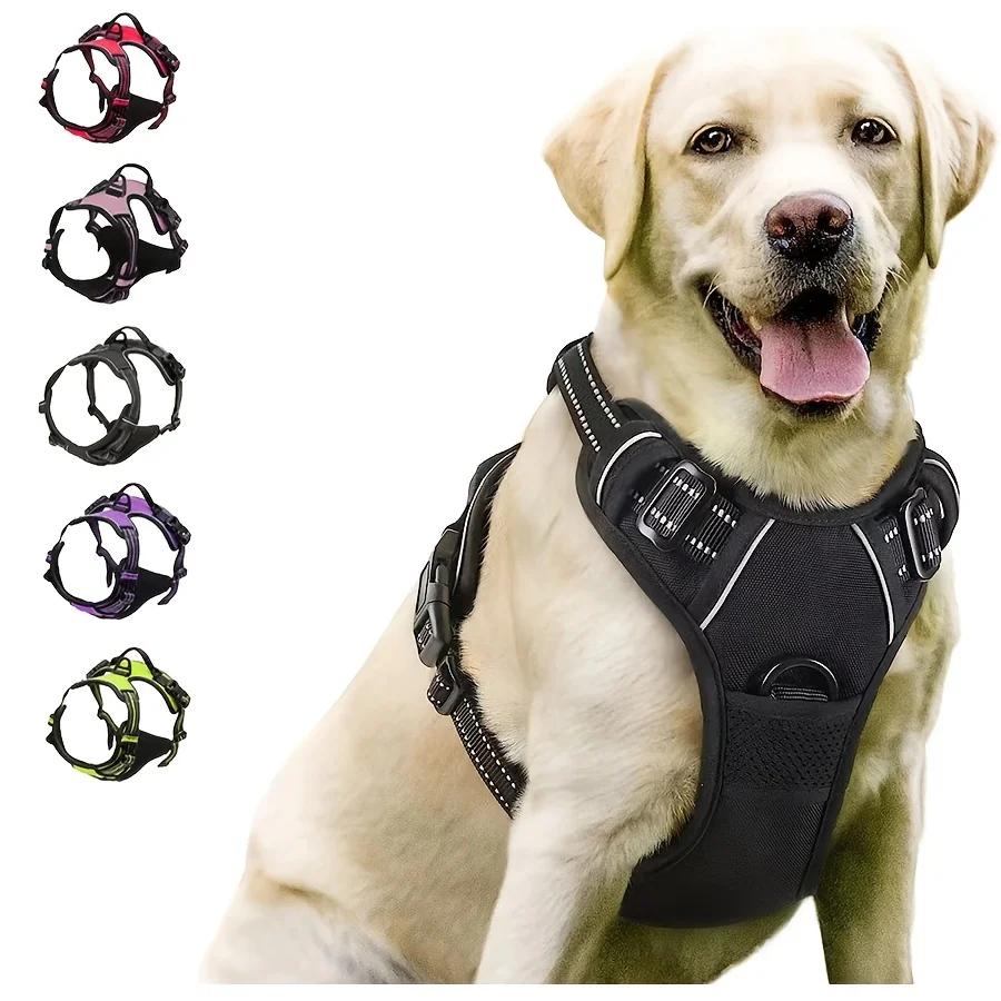 S309991a40dd04640a1084c86e1a73d37F.webp No Pull Dog Harness Front Clip Heavy Duty Reflective Easy Control Handle for Large Dog Walking - Image 1