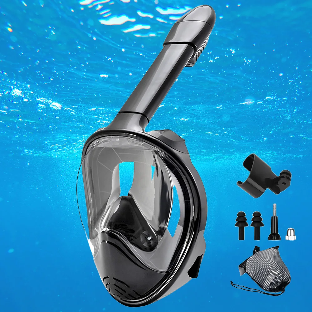 S32c2c94cff8c4ad199b7dbb12a2489a20.webp Full Face Snorkel Mask with Detachable Camera Mount,Snorkeling Swimming Diving Mask Wide View Anti-Fog Anti-Leak for Adult Youth - Image 1