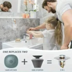 1/2/5pcs Universal Rebound Drain Plug Filter Basin Pop-up Chrome Sink Filter with Hair Catcher Bathroom Sink Drain Stopper - Image 3