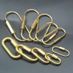 Extra large and small Solid brass wire wrap run course oval Screw Lock Carabiner Key ring Keychain DIY EDC housewarm gift
