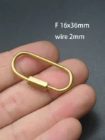 Extra large and small Solid brass wire wrap run course oval Screw Lock Carabiner Key ring Keychain DIY EDC housewarm gift - Image 8