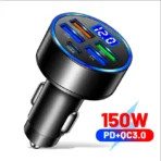 250W PD Car Charger QC3.0 Fast Charge two to Six Port Car Cigarette Lighter Plug Car Charger Flash Charge with Digital Display - Image 7