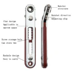 Multifunctional Bidirectional Forward and Reverse Ratchet Screwdriver Elbow Flat Head Wrench Cross Screwdriver Slotted Tool - Image 2