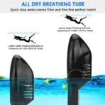 Full Face Snorkel Mask with Detachable Camera Mount,Snorkeling Swimming Diving Mask Wide View Anti-Fog Anti-Leak for Adult Youth - Image 4