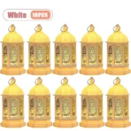 1-10PCS 2026 Ramadan Vintage Castle Candle Holder Middle Eastern Lantern Creative Handheld Lantern Electronic Candle Decoration - Image 18