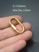 Extra large and small Solid brass wire wrap run course oval Screw Lock Carabiner Key ring Keychain DIY EDC housewarm gift - Image 11