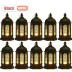 1-10PCS 2026 Ramadan Vintage Castle Candle Holder Middle Eastern Lantern Creative Handheld Lantern Electronic Candle Decoration - Image 23