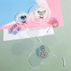 50Pcs 5cm Cute Mini Transparent Blank Fan Child Kids DIY Art Fan Wedding Birthday Party Favors Girlfriend Boyfriend Ideas Gift - Image 2