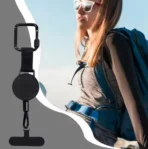 Retractable Anti-Theft Phone Holder Smartphone Safety Lanyard Stra with Carabiner Anti-Drop Harness for Hiking Cycling Climbing - Image 4
