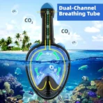 Full Face Snorkel Mask with Detachable Camera Mount,Snorkeling Swimming Diving Mask Wide View Anti-Fog Anti-Leak for Adult Youth - Image 3