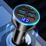 250W PD Car Charger QC3.0 Fast Charge two to Six Port Car Cigarette Lighter Plug Car Charger Flash Charge with Digital Display - Image 3