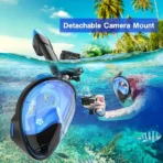 Full Face Snorkel Mask with Detachable Camera Mount,Snorkeling Swimming Diving Mask Wide View Anti-Fog Anti-Leak for Adult Youth - Image 5