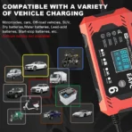 Car Battery Charger 6A 12V Car and Motorcycle Battery Charging Device Lead-acid Battery Smart Repair LCD Display - Image 3