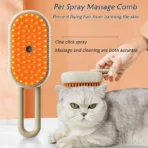 3 in 1 One Button Steam Spray Pet Brush Foldable Rotatable Massage Brush for Cat Dog Hair Removal Bath Floating Hair Grooming - Image 3