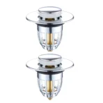 1/2/5pcs Universal Rebound Drain Plug Filter Basin Pop-up Chrome Sink Filter with Hair Catcher Bathroom Sink Drain Stopper - Image 7