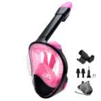 Full Face Snorkel Mask with Detachable Camera Mount,Snorkeling Swimming Diving Mask Wide View Anti-Fog Anti-Leak for Adult Youth - Image 10
