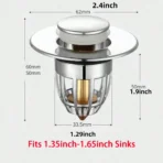 1/2/5pcs Universal Rebound Drain Plug Filter Basin Pop-up Chrome Sink Filter with Hair Catcher Bathroom Sink Drain Stopper - Image 4