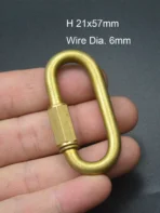 Extra large and small Solid brass wire wrap run course oval Screw Lock Carabiner Key ring Keychain DIY EDC housewarm gift - Image 10