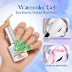 BORN PRETTY 10ml Clear Blossoming Gel Nail Polish Watercolor Spreading Effect Marble UV LED Soak Off Nail Art DIY Hybrid Varnish - Image 6