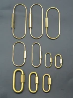 Extra large and small Solid brass wire wrap run course oval Screw Lock Carabiner Key ring Keychain DIY EDC housewarm gift - Image 5