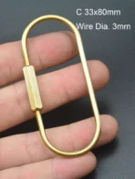 Extra large and small Solid brass wire wrap run course oval Screw Lock Carabiner Key ring Keychain DIY EDC housewarm gift - Image 15
