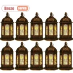 1-10PCS 2026 Ramadan Vintage Castle Candle Holder Middle Eastern Lantern Creative Handheld Lantern Electronic Candle Decoration - Image 20