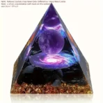 1pc Relieve Stress and Attract Wealth with Our Homeopathic Amethyst Crystal Ball Pyramid, Raw Stone Stone Home Decoration - Image 2