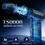 X8 Brushless Turbo Jet Fan Blower 150000RPM Powerful Electric Air Blower Vacuum Dust Cleaner Portable Dust Cleaner Violent Fan - Image 3