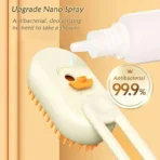 3 in 1 One Button Steam Spray Pet Brush Foldable Rotatable Massage Brush for Cat Dog Hair Removal Bath Floating Hair Grooming - Image 2