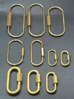 Extra large and small Solid brass wire wrap run course oval Screw Lock Carabiner Key ring Keychain DIY EDC housewarm gift - Image 3