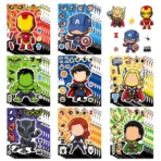 8/16Sheets Marvel Captain America The Avengers Q-Style Make a Face Puzzle Stickers DIY Luggage Phone Guitar Scrapbook Kid Toys