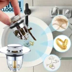 1/2/5pcs Universal Rebound Drain Plug Filter Basin Pop-up Chrome Sink Filter with Hair Catcher Bathroom Sink Drain Stopper - Image 2