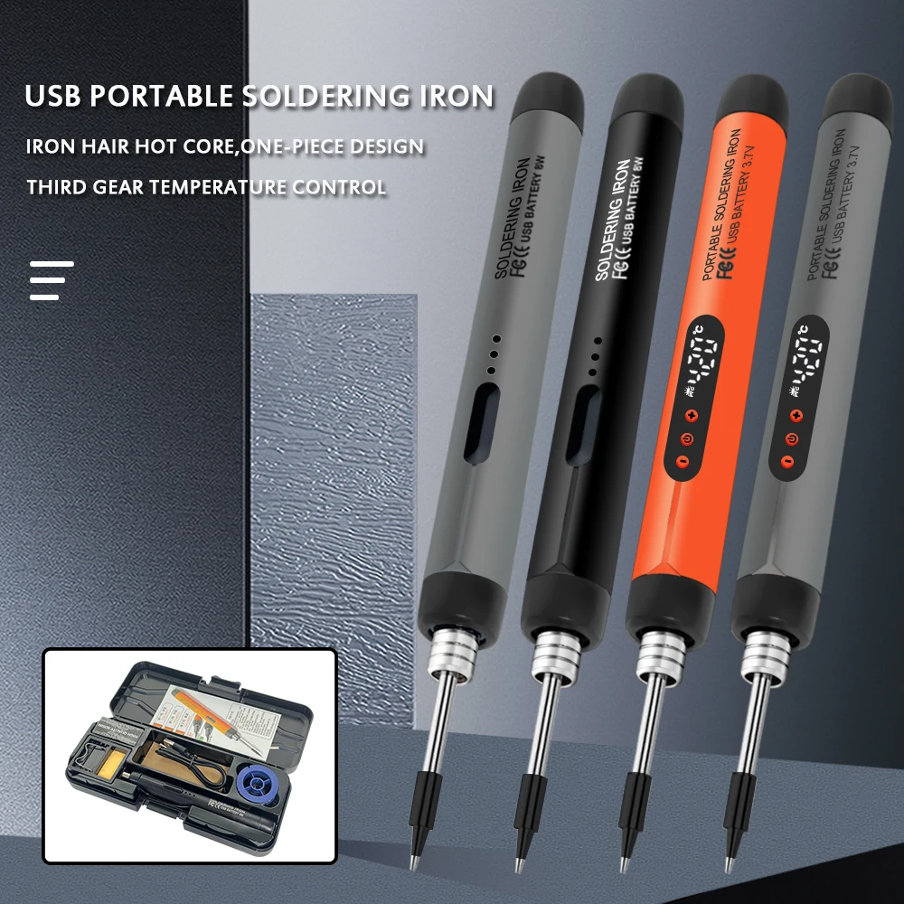 Sd95cce7303e54afc9df2d9c7b0ad5cc3H.webp USB soldering iron mini small soldering iron set portable household type-C interface 800mAh battery Adjustable temperature - Image 1