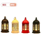 1-10PCS 2026 Ramadan Vintage Castle Candle Holder Middle Eastern Lantern Creative Handheld Lantern Electronic Candle Decoration - Image 19