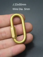 Extra large and small Solid brass wire wrap run course oval Screw Lock Carabiner Key ring Keychain DIY EDC housewarm gift - Image 7