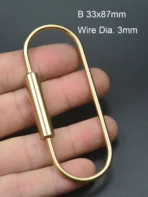 Extra large and small Solid brass wire wrap run course oval Screw Lock Carabiner Key ring Keychain DIY EDC housewarm gift - Image 12