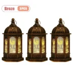 1-10PCS 2026 Ramadan Vintage Castle Candle Holder Middle Eastern Lantern Creative Handheld Lantern Electronic Candle Decoration - Image 14