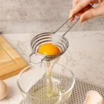 1pc Stainless Steel Egg Separator, Easy Yolk & Egg White Separator, Anti-Scald Handle, Baking & Breakfast Tool, Easy To Clean & Durable