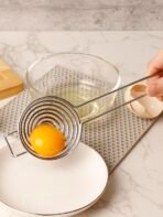 1pc Stainless Steel Egg Separator, Easy Yolk & Egg White Separator, Anti-Scald Handle, Baking & Breakfast Tool, Easy To Clean & Durable - Image 5