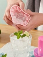1pc Pink Silicone Ice Mold, Portable Ice Cube Maker, Silicone Ice Bucket, Easy-Release Ice Tray With Leak-Proof Lid, Stackable Design/Ice Cream Molds/Ice Cube Trays/Kitchen Accessories/Kitchen/Holiday Essential/Valentine's Day/Easter, Housewarming Gift - Image 8