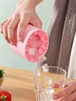 1pc Pink Silicone Ice Mold, Portable Ice Cube Maker, Silicone Ice Bucket, Easy-Release Ice Tray With Leak-Proof Lid, Stackable Design/Ice Cream Molds/Ice Cube Trays/Kitchen Accessories/Kitchen/Holiday Essential/Valentine's Day/Easter, Housewarming Gift - Image 6